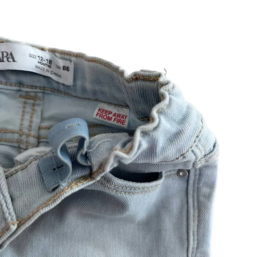 Zara girls distressed denim jeans size 12-18 months